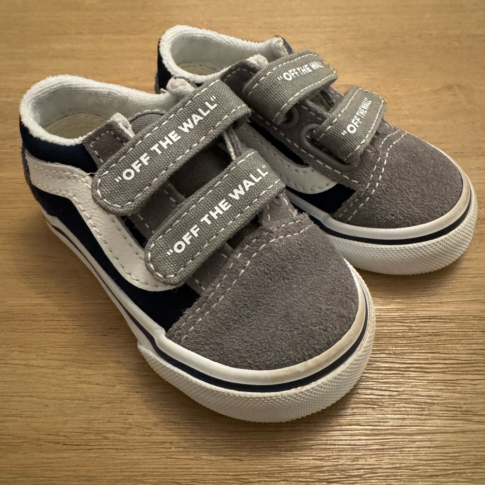Vans Toddler Gray and White Sneakers